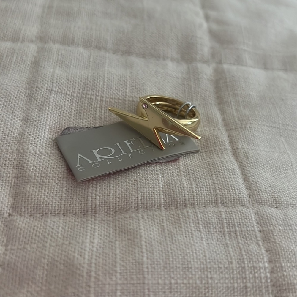 Arielle collection gold lightning bolt ring